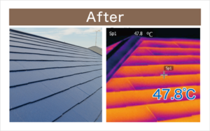 無機ハイブリッドコートJY-IR　屋根用塗料　塗料　温度上昇比較